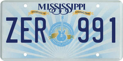 MS license plate ZER991