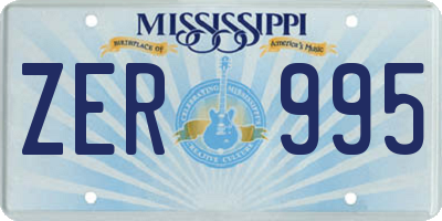 MS license plate ZER995