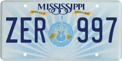 MS license plate ZER997