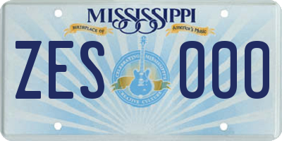 MS license plate ZES000