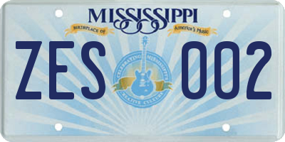 MS license plate ZES002