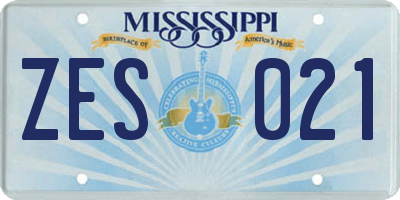 MS license plate ZES021
