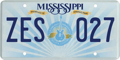 MS license plate ZES027