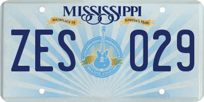 MS license plate ZES029