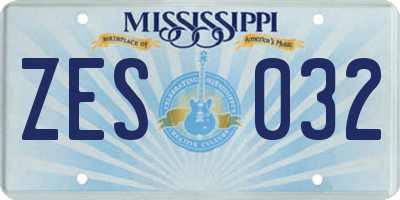 MS license plate ZES032