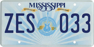 MS license plate ZES033