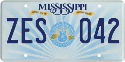 MS license plate ZES042