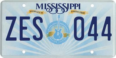 MS license plate ZES044