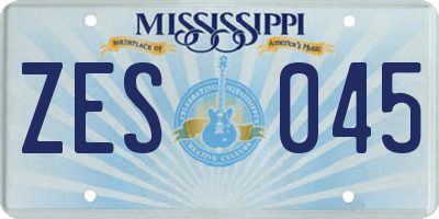 MS license plate ZES045