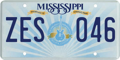 MS license plate ZES046