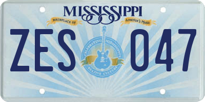 MS license plate ZES047