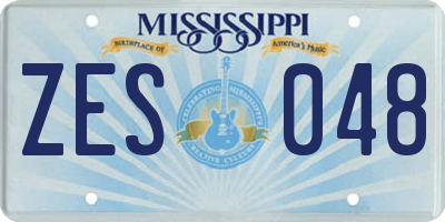 MS license plate ZES048