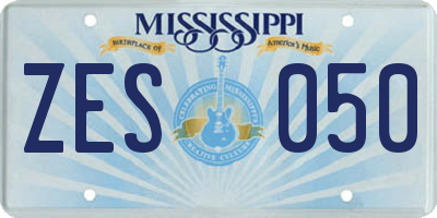 MS license plate ZES050