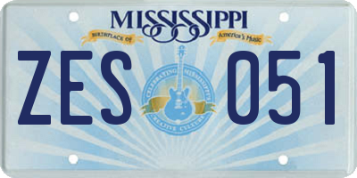 MS license plate ZES051