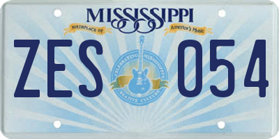 MS license plate ZES054