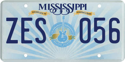 MS license plate ZES056