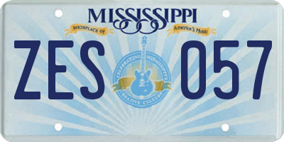 MS license plate ZES057