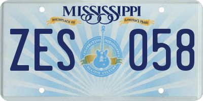 MS license plate ZES058