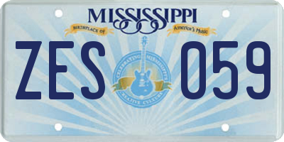 MS license plate ZES059