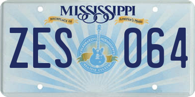 MS license plate ZES064
