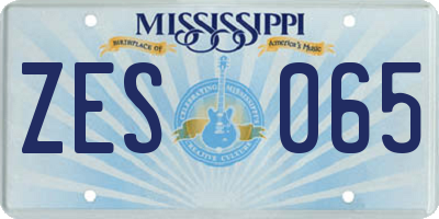 MS license plate ZES065