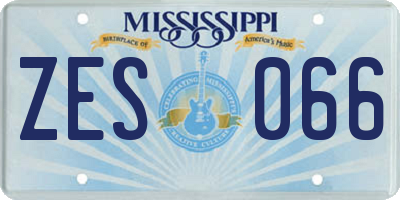 MS license plate ZES066
