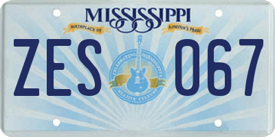 MS license plate ZES067