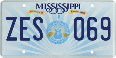 MS license plate ZES069