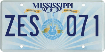 MS license plate ZES071