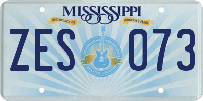 MS license plate ZES073