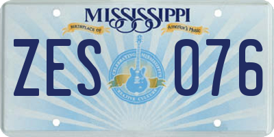 MS license plate ZES076