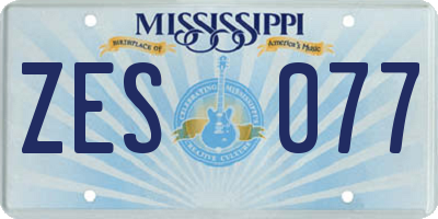 MS license plate ZES077