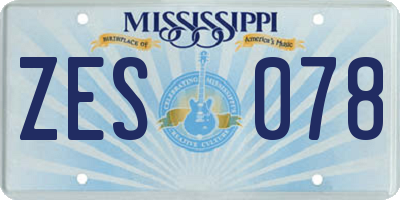 MS license plate ZES078