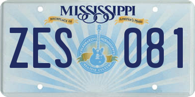 MS license plate ZES081