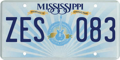 MS license plate ZES083