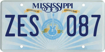 MS license plate ZES087
