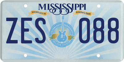MS license plate ZES088