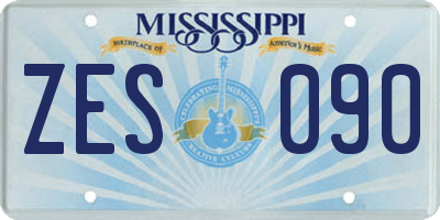 MS license plate ZES090