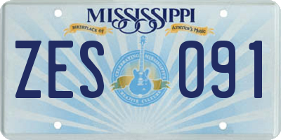 MS license plate ZES091