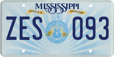 MS license plate ZES093