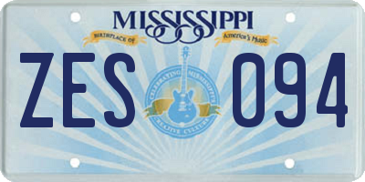 MS license plate ZES094