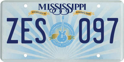 MS license plate ZES097
