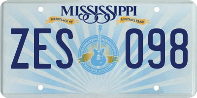 MS license plate ZES098