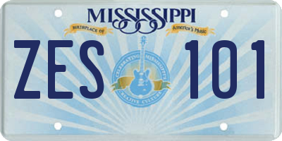 MS license plate ZES101