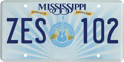 MS license plate ZES102