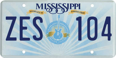 MS license plate ZES104