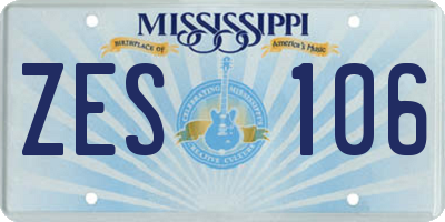 MS license plate ZES106