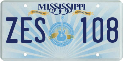 MS license plate ZES108