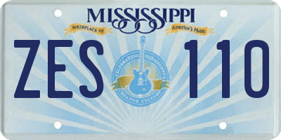 MS license plate ZES110