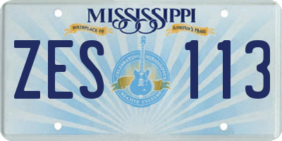 MS license plate ZES113